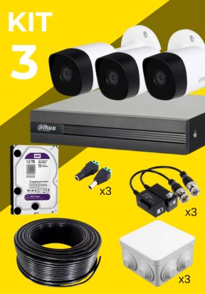 kit de 3 cámaras de seguridad en san juan del río