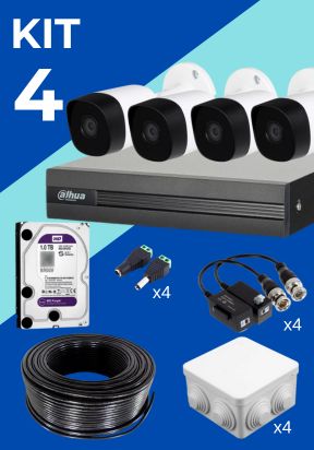 kit de 4 cámaras de seguridad